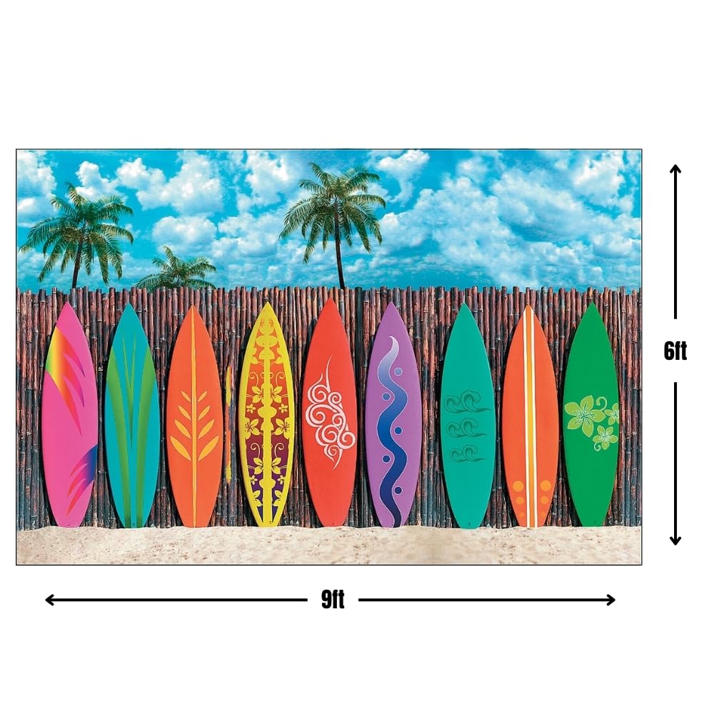 Plastic Surf's up Surfboard Backdrop Banner Photo Prop by OTC