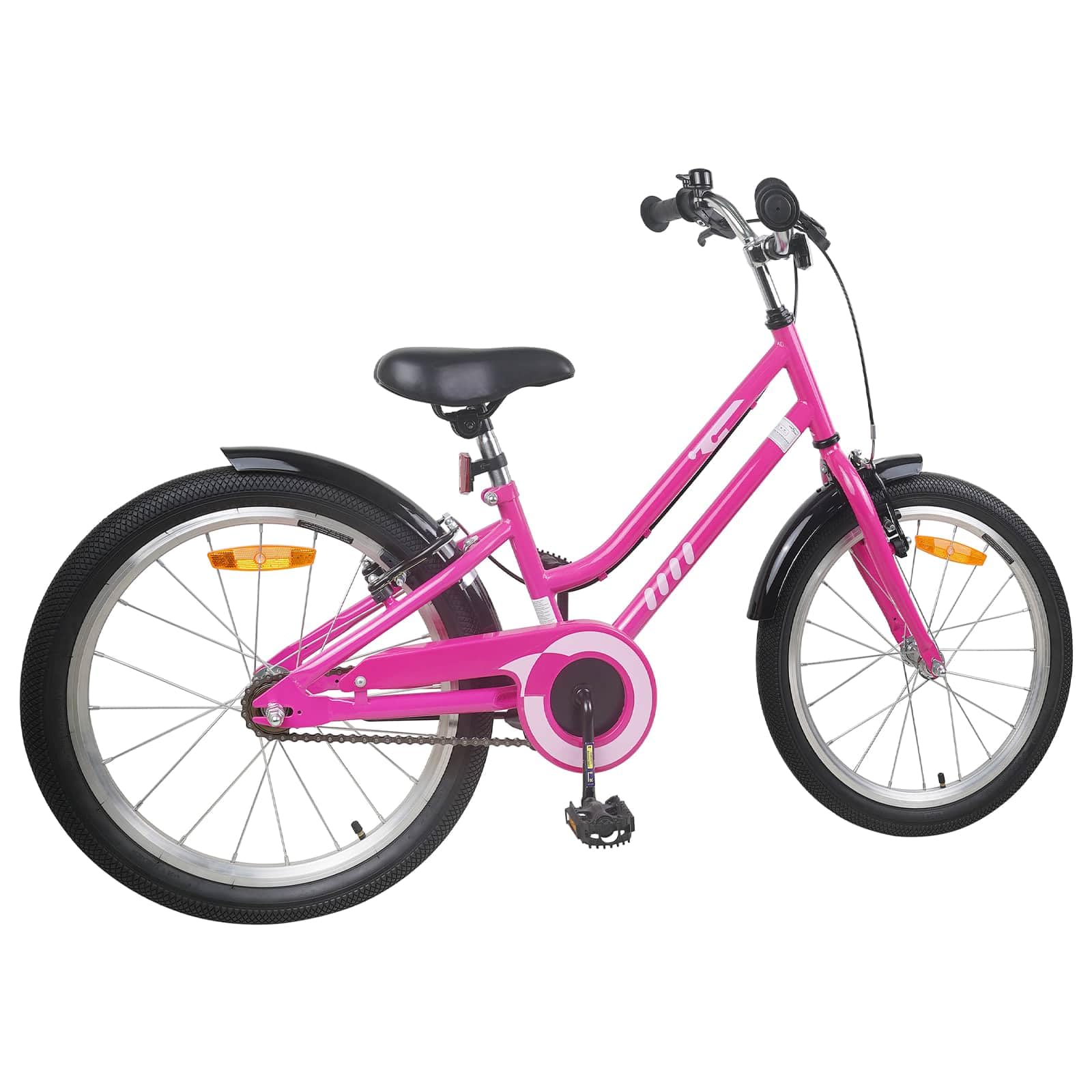 Kinderfahrrad Zoll Pink Weiß für 2-4 Jahre Stahlrahmen mit Felgenbremse, Schutzblech, Klingel und Reflektoren ideal für Outdoor, Training und Mobilität Kleiner Radfahrer