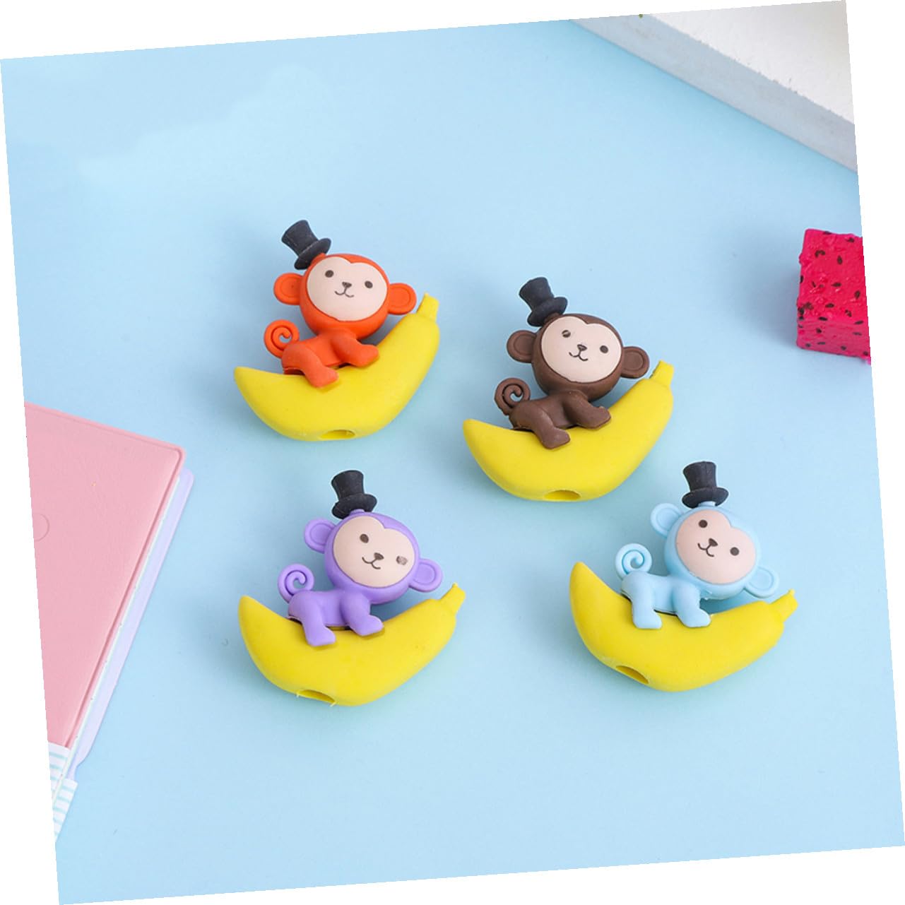 MAGICLULU 48 pezzi Gomme da Cancellare Divertenti con Scimmia su Banana Gommini Regalo per Studenti Accessori Scuola Unici e Originali Gadget per Feste e Premi Scolastici