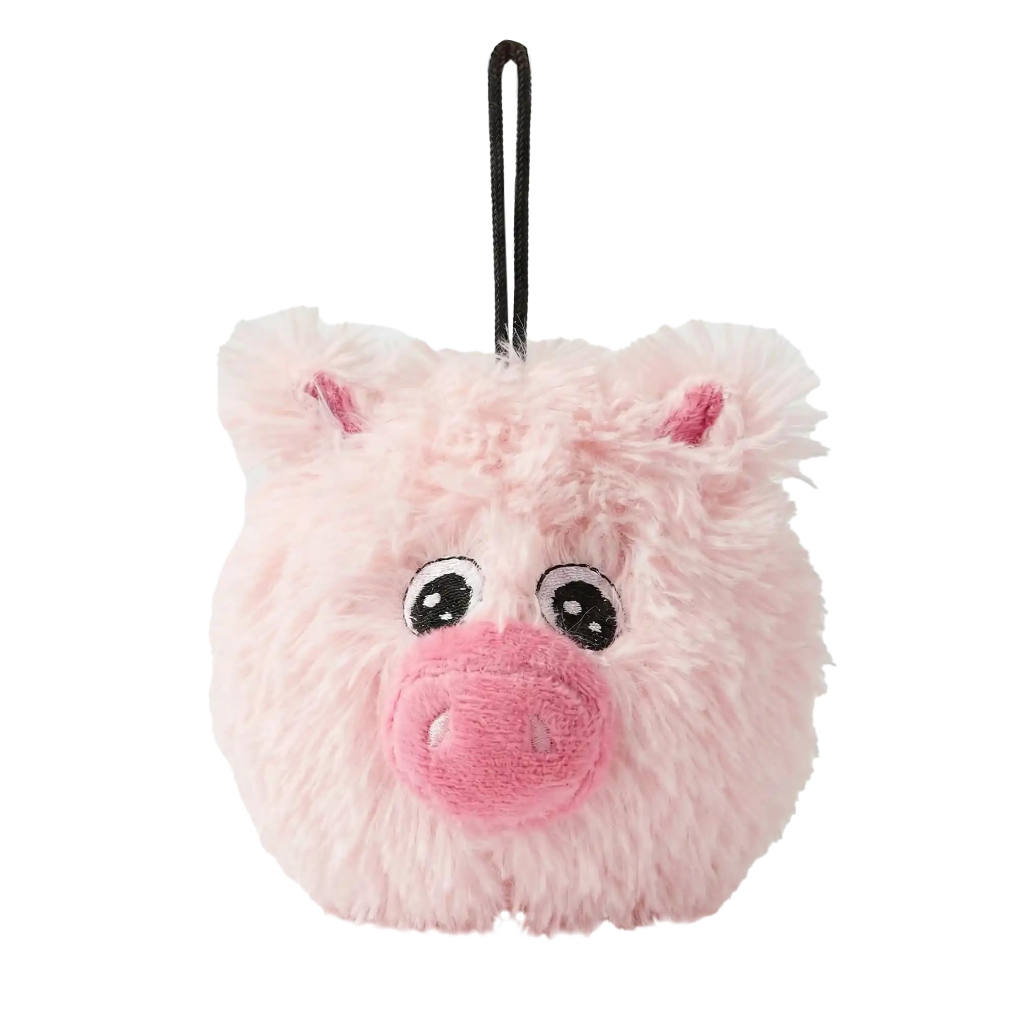 PetLou D.O.G'Z 4-inch EZ Squeaky Pig Dog Plush Toy,Durable Squeaks Bouncy Ball Dog Toy
