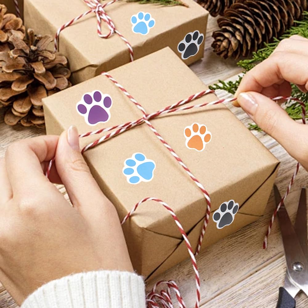 Kolorowe naklejki z motywem łapy psa, 2,5 cm, 500 sztuk, dla dzieci, kreskówkowe naklejki, nagrody, prezenty, koperty, scrapbooking