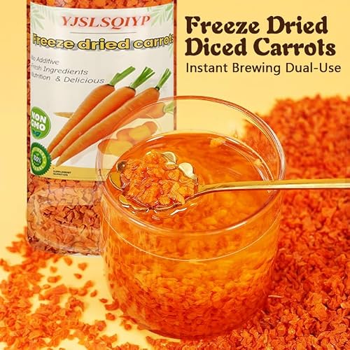 Freeze-Dried Diced Carrots - 1.76lb (28oz) Jar | Long Shelf Life Pantry Staple | Emergency Food, Cooking & Snacking | Vegan, Non-GMO, No Preservatives. Non-GMO Dehydrated Diced Carrots. - Thumbnail 7
