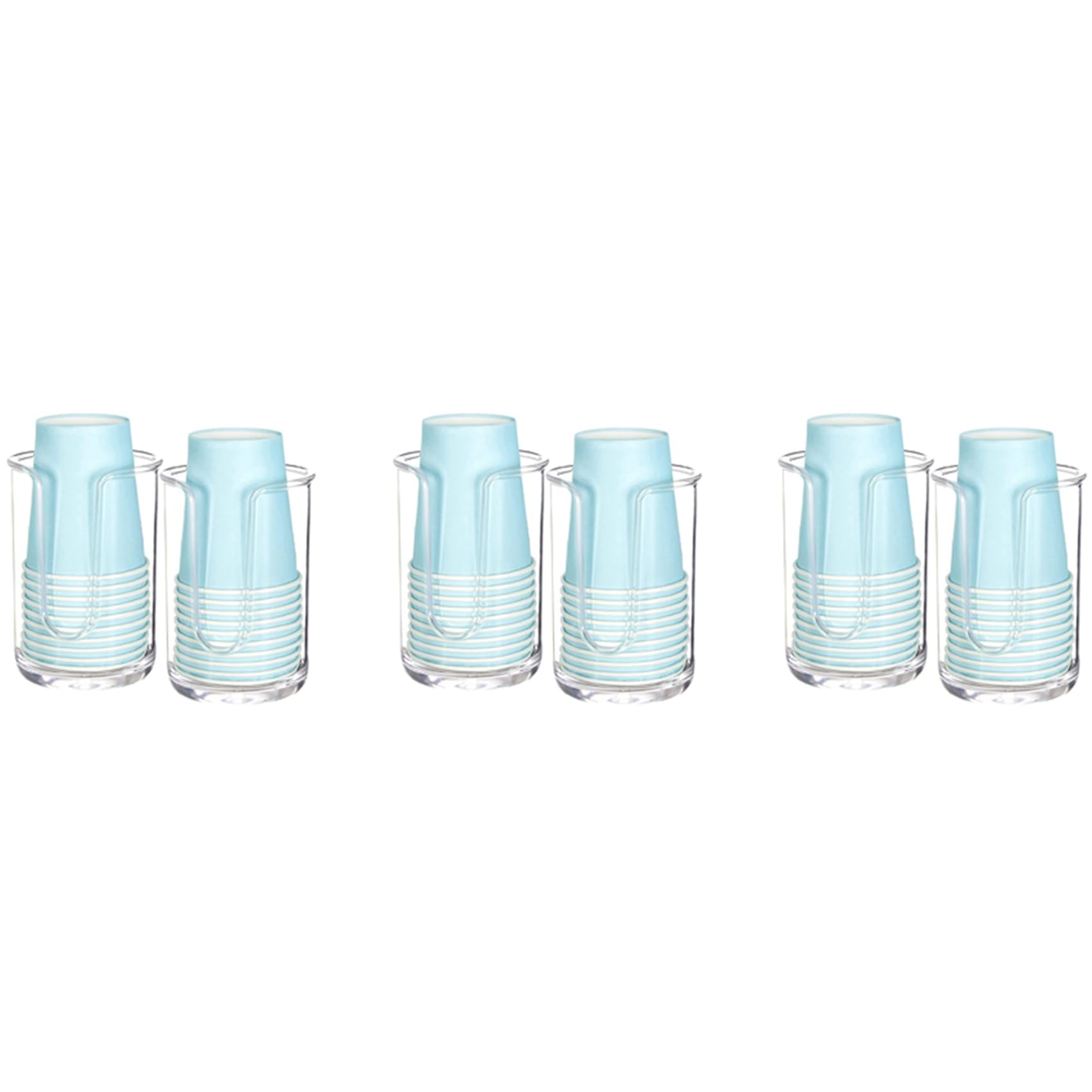 Vjsujehgy 6X Acrylic Bathroom Cup Dispenser Holder for Disposable Paper Cup,Mouthwash Cups Holder for Bathroom Guest Room Counter