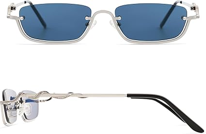 Y2K Snake Sunglasses for Women Men Narrow Rectangular Y2k Chic Sunnies AP3649