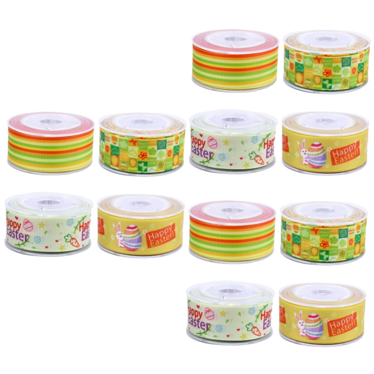 DOITOOL 3 Sätze Osterband Fadenspule Dekoband Ostern Geschenkpakete Diy Zubehör Eincremehilfe Seide Party Frühlingsband Verpackungsband Geschenkband Zum Thema Ostern Polyester 4 Rollen * 3
