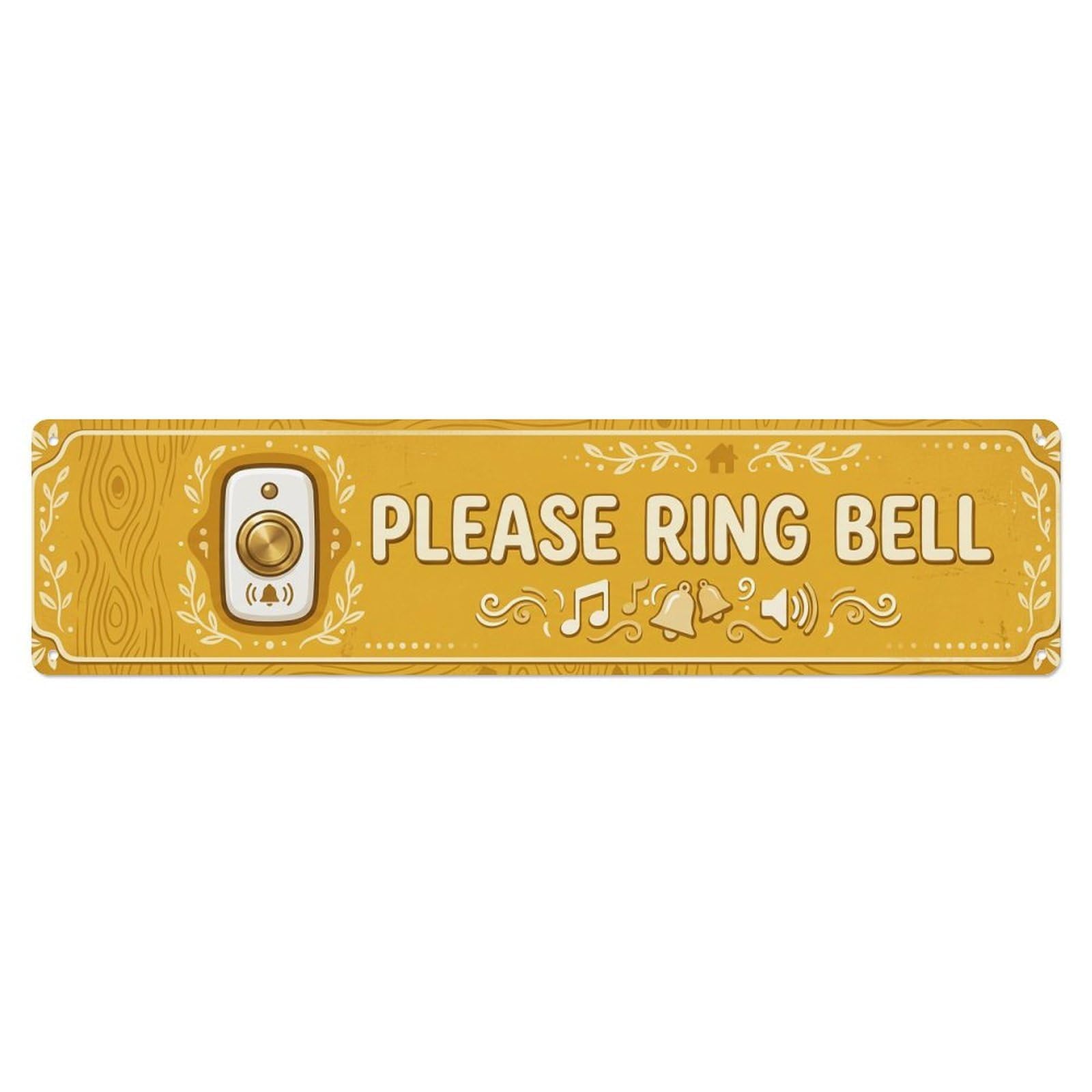 Bell Ring Welcome Entrance Metal Tin Sign Plaque Wall Decor for Cafe, Club Bar, Office, Home Garden Metal Poster 4x16Inch