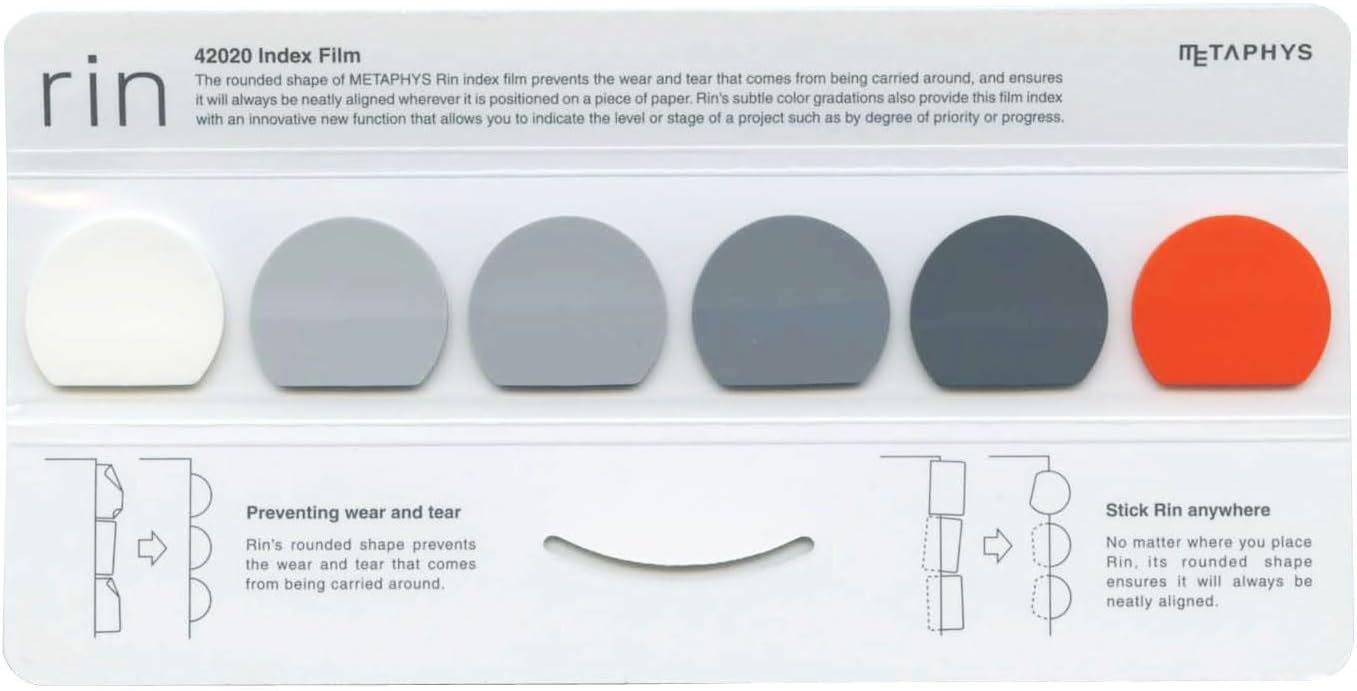 Metaphys Rin Index Film Stickers - White - Pack of 25 X 6 Sheets