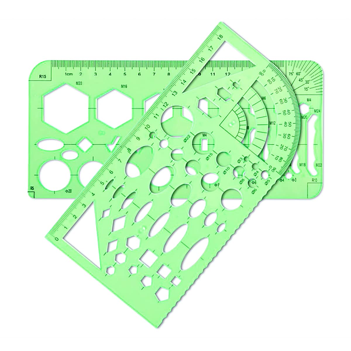 11 Pezzi Modelli di Disegni Geometrici per Disegno Ingegnere Materiale Scolastico