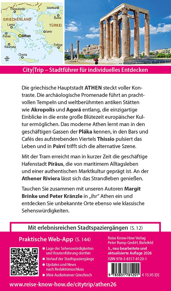 Reise Know-How CityTrip Athen: Reiseführer Athen mit Stadtplan und kostenloser Web-App