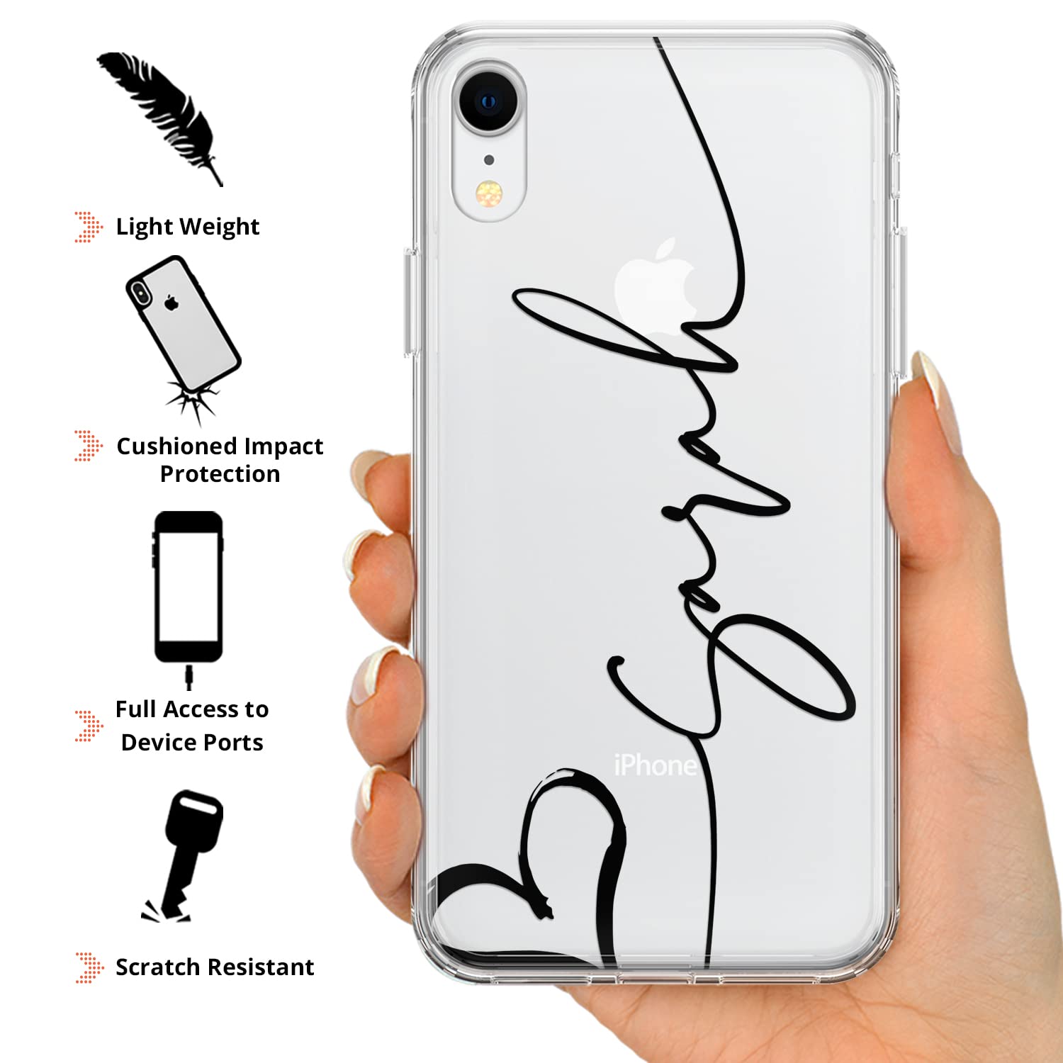 TULLUN Custodia per iPhone 13 personalizzata con iniziali con