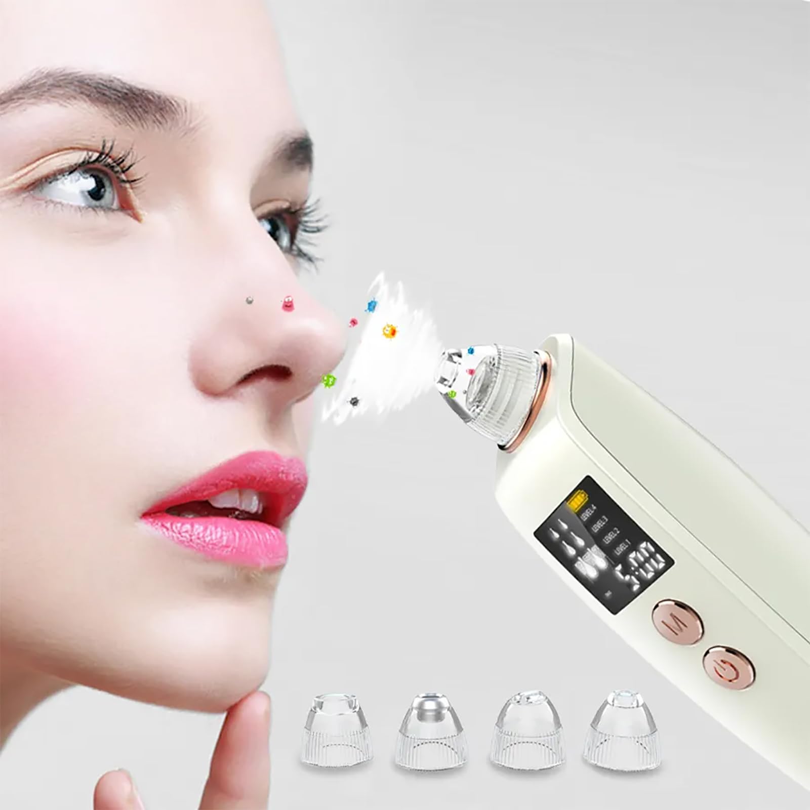 Estrattore Di Punti Neri, Strumento Per Punti Neri Con Fotocamera HD Da 30 W, Aspiratore Per Pori Per Rimozione Punti Neri, Connessione Con Smartphone/4 Potenza Di Aspirazione/4 Sonde,per Salon