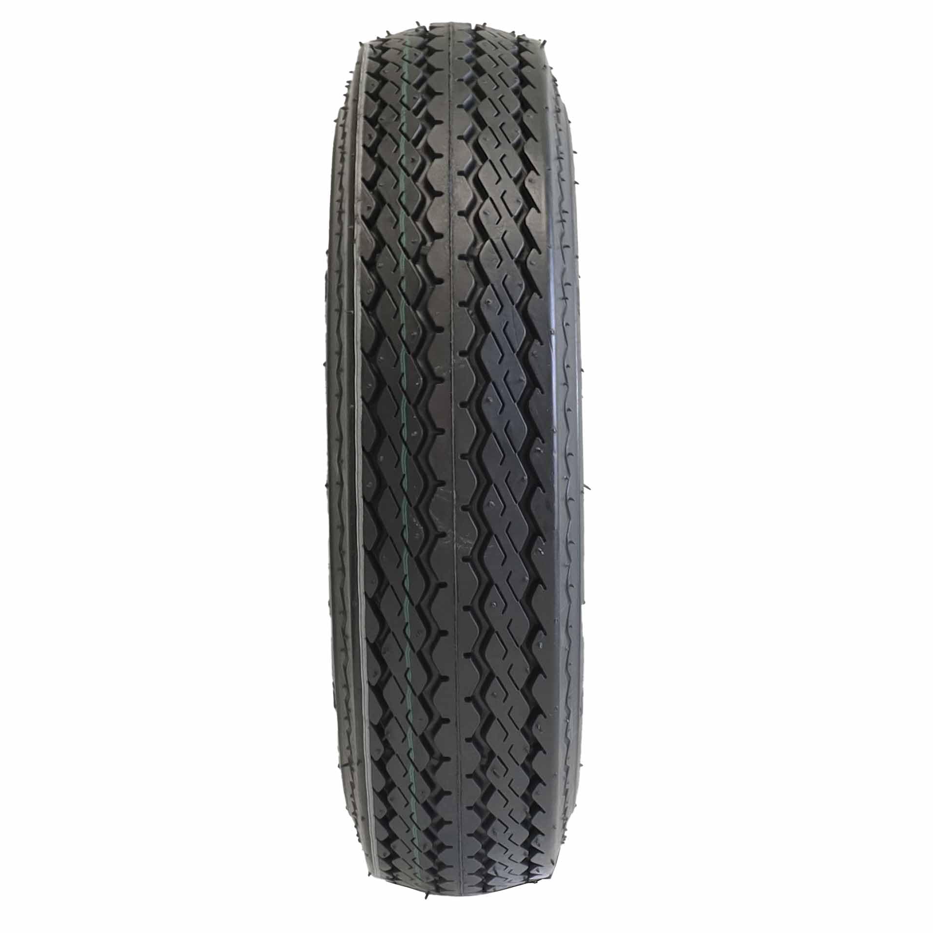 The Drive | 2x Komplettrad 4.00-8/4.80 62N für kleine Pkw-Anhänger | Felge 2,50x8 ET0 / ML60 – Lochkreis 4x100 | Tragkraft je 265kg – max. 140 km/h
