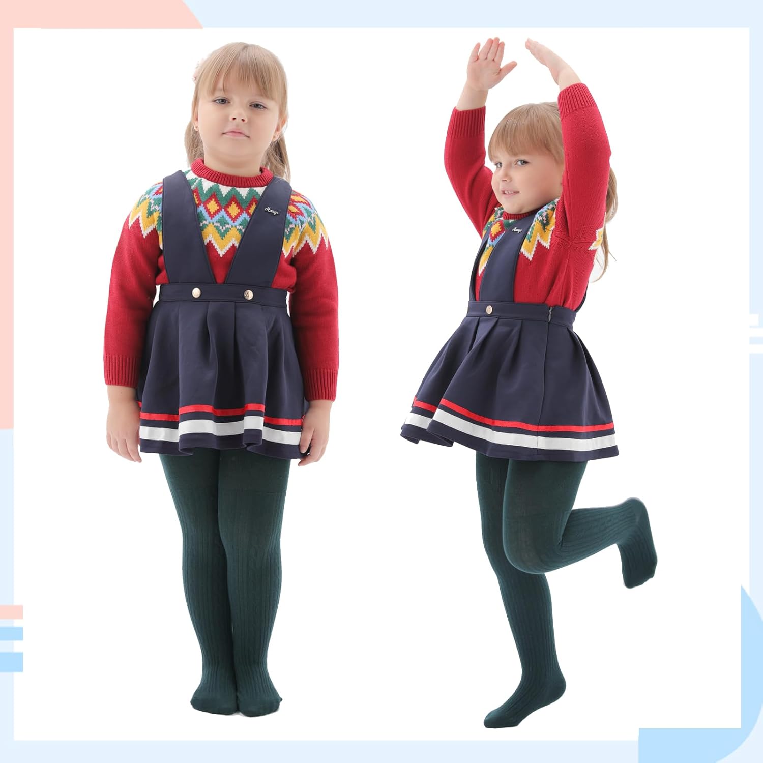 Baby Tights Toddler Cable Knit Leggings 2/3 Pack Cotton Seamless Stockings Pantyhose for Infants Toddlers - Image 3