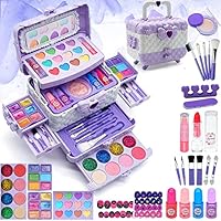 Kids Makeup Sets Girls Toys - unicorn gifts for girls Washable Make Up Starter Kit, Childrens Princess Pretend Play Games kids Toys Presents, Little Girl Birthday Gifts Set For Age 4-12 Year Old