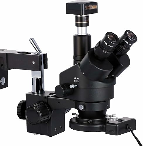 Miniatura 24 de AmScope SM-4TZ-80S Microscopio de zoom estéreo trinocular profesional, ocular WH10x, aumento de 3.5X-90X, objetivo de zoom 0.7X-4.5X, anillo de luz