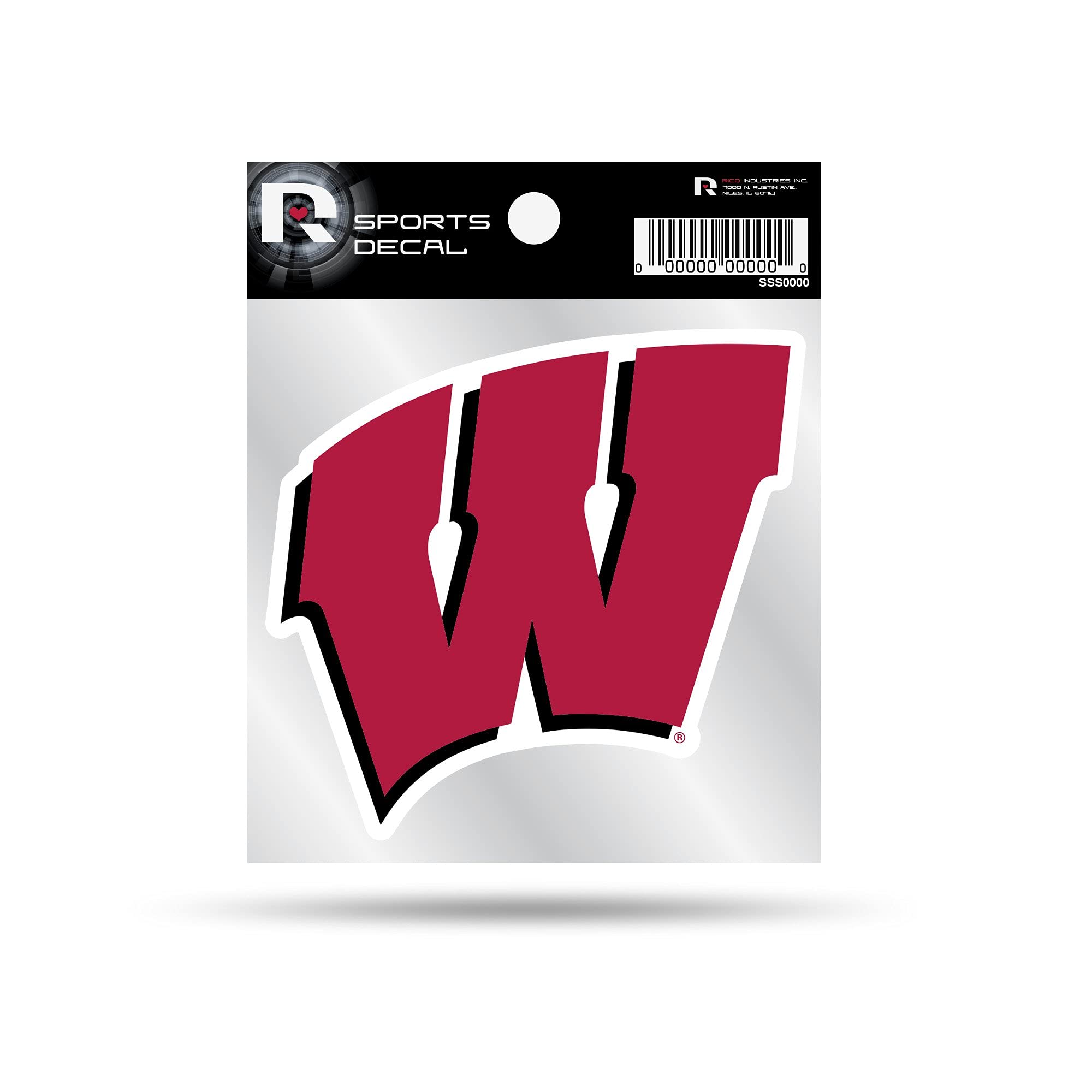 Rico Industries NCAA Wisconsin Badgers 4"x4" Small Style Decal