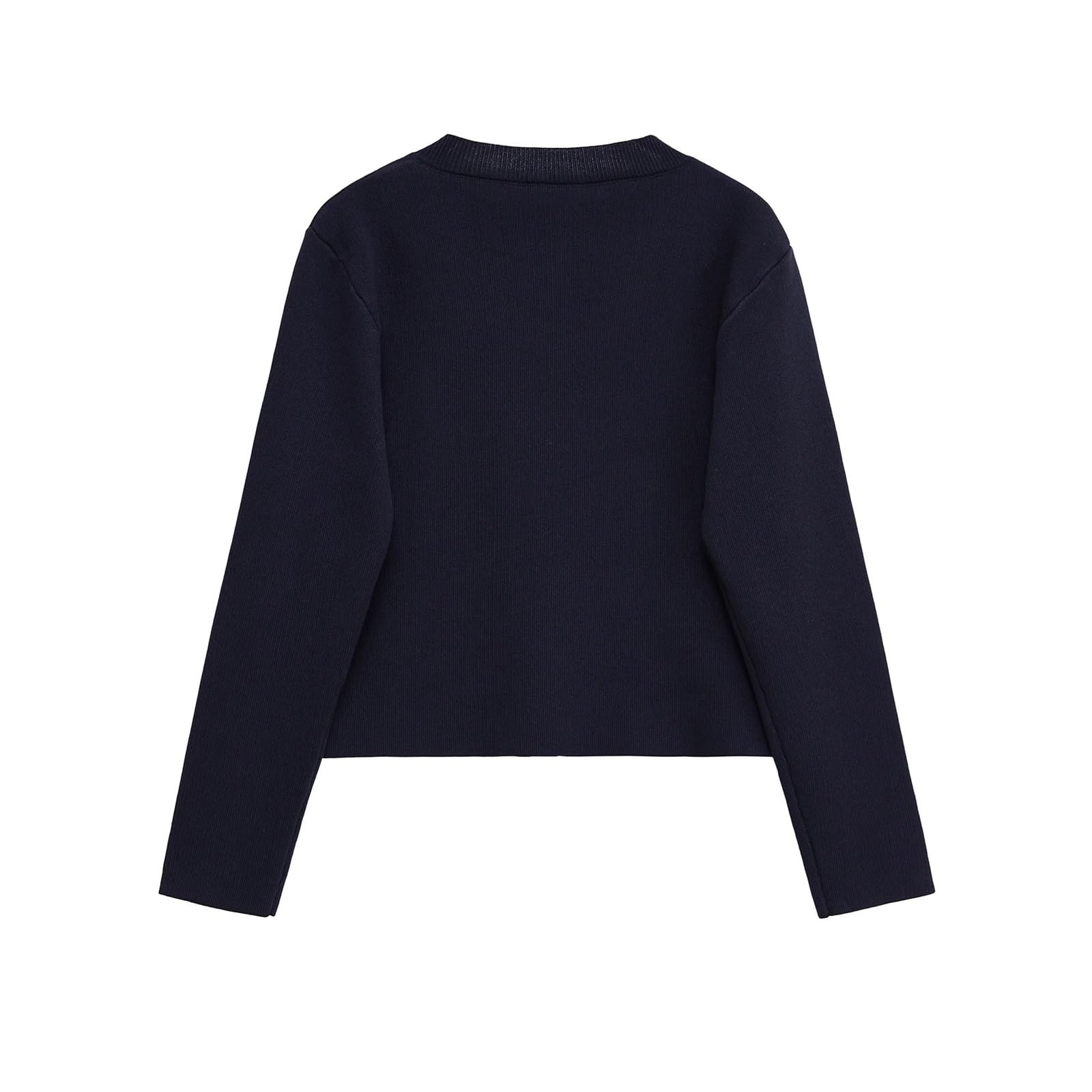 Cárdigan de Punto de Manga Larga con Cuello Redondo y un Solo botón for Uso Diario de principios de otoño, Chaqueta, suéter versátil(L)