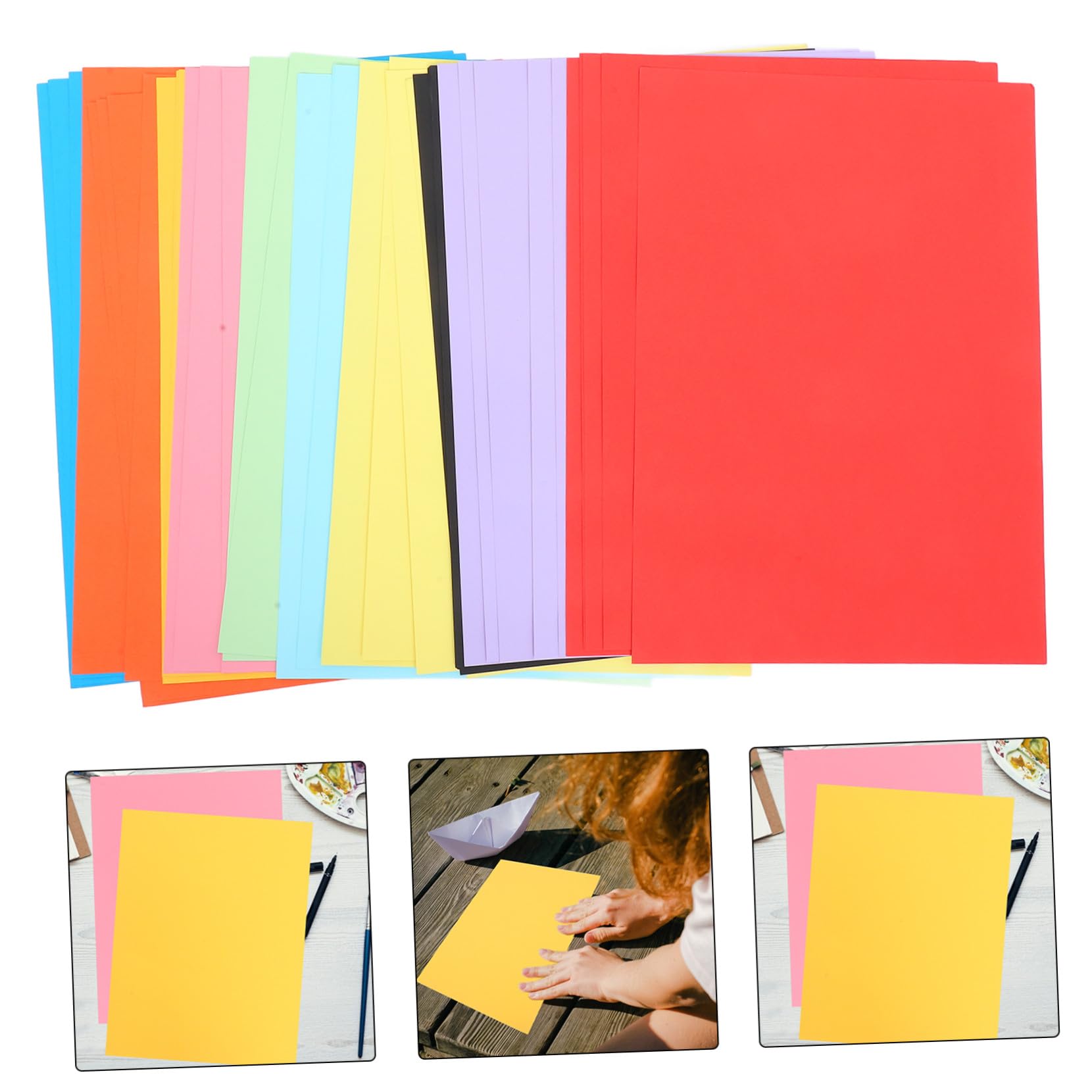 TEHAUX 50 Pezzi Carta Colorata A3 200g per Festa Scuola Decor, Carta da Costruzione Pastello Sicura e Versatile per Progetti Creativi e Bricolage Ragazzo Ragazza
