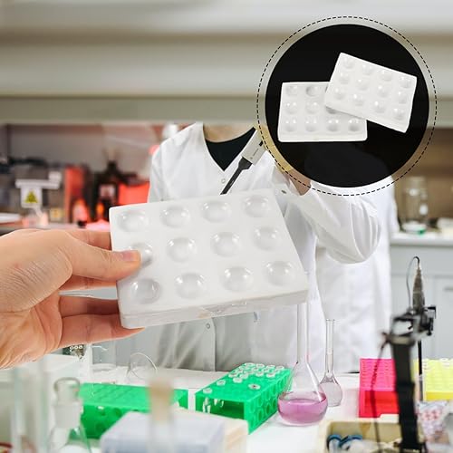 Miniatura 9 de Chem Lab Cuaderno de laboratorio Química 5 piezas Placa de reacción de cerámica Placa de reacción de cerámica para pruebas de experimentos de