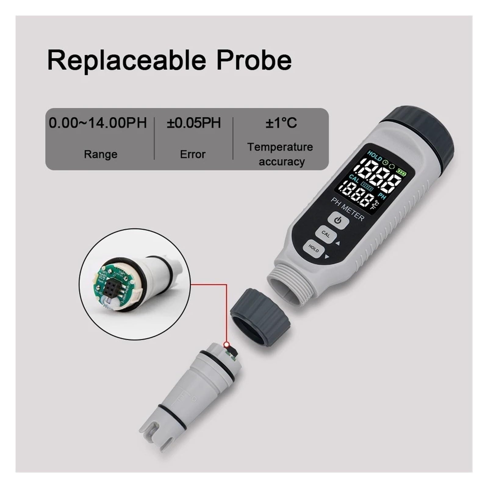 PH828+ Misuratore PH A Penna Multiparametro 0,00-14,00 PH