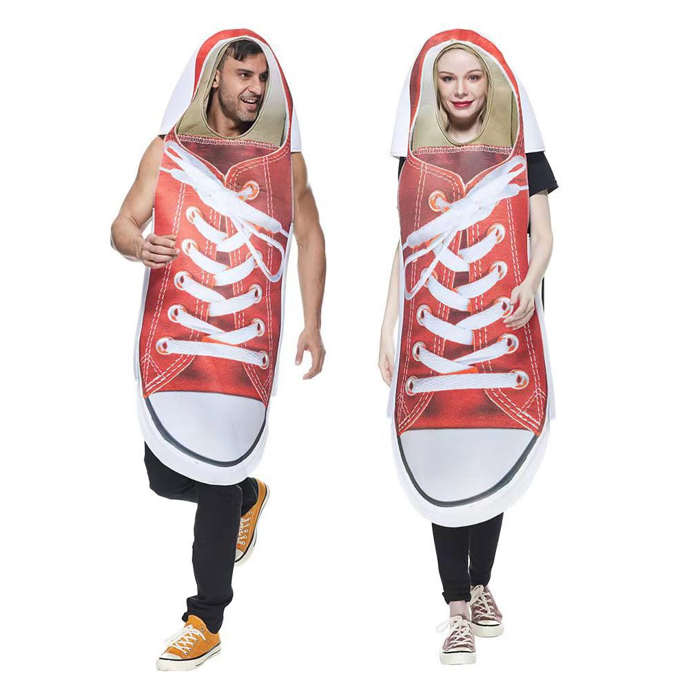 IEW Halloween Costumes for Couples Novelty Cosplay Costumes for Unisex Women Men Funny Adults Sneaker Shoes Cosplay Outfits Garment Clothing for Dressing-Up Party Stage Show