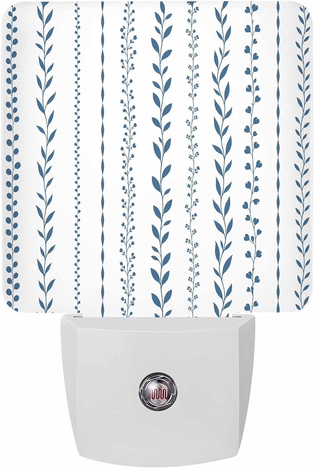 Night Lights Auto Sensor Blue Leaf Vines Plug-in LED Nightlights Dusk to Dawn for Living Room, Bedroom, Bathroom, Kitchen, Hallway, Stairways Wall Decor, Floral Branches Lines Night Light
