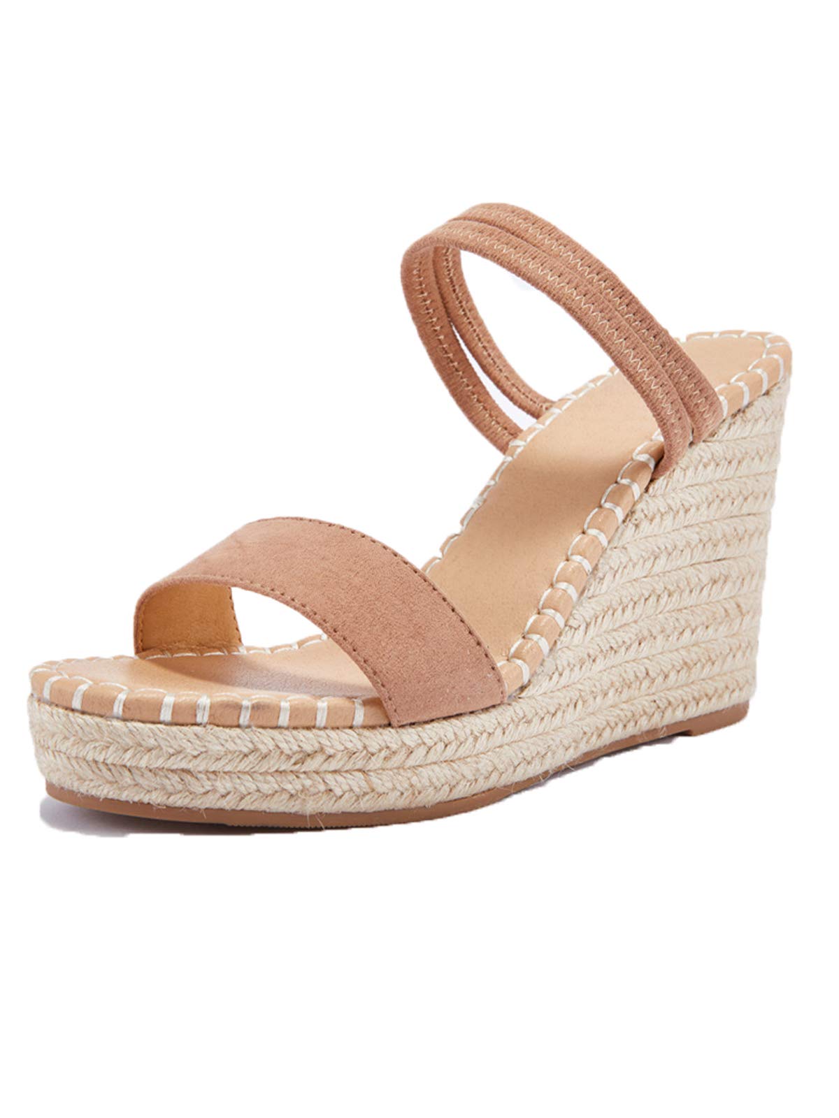 VETASTEWomen's Ankle Strap Wedge Sandal Open Toe Strappy Sandals Espadrille Platform Shoes