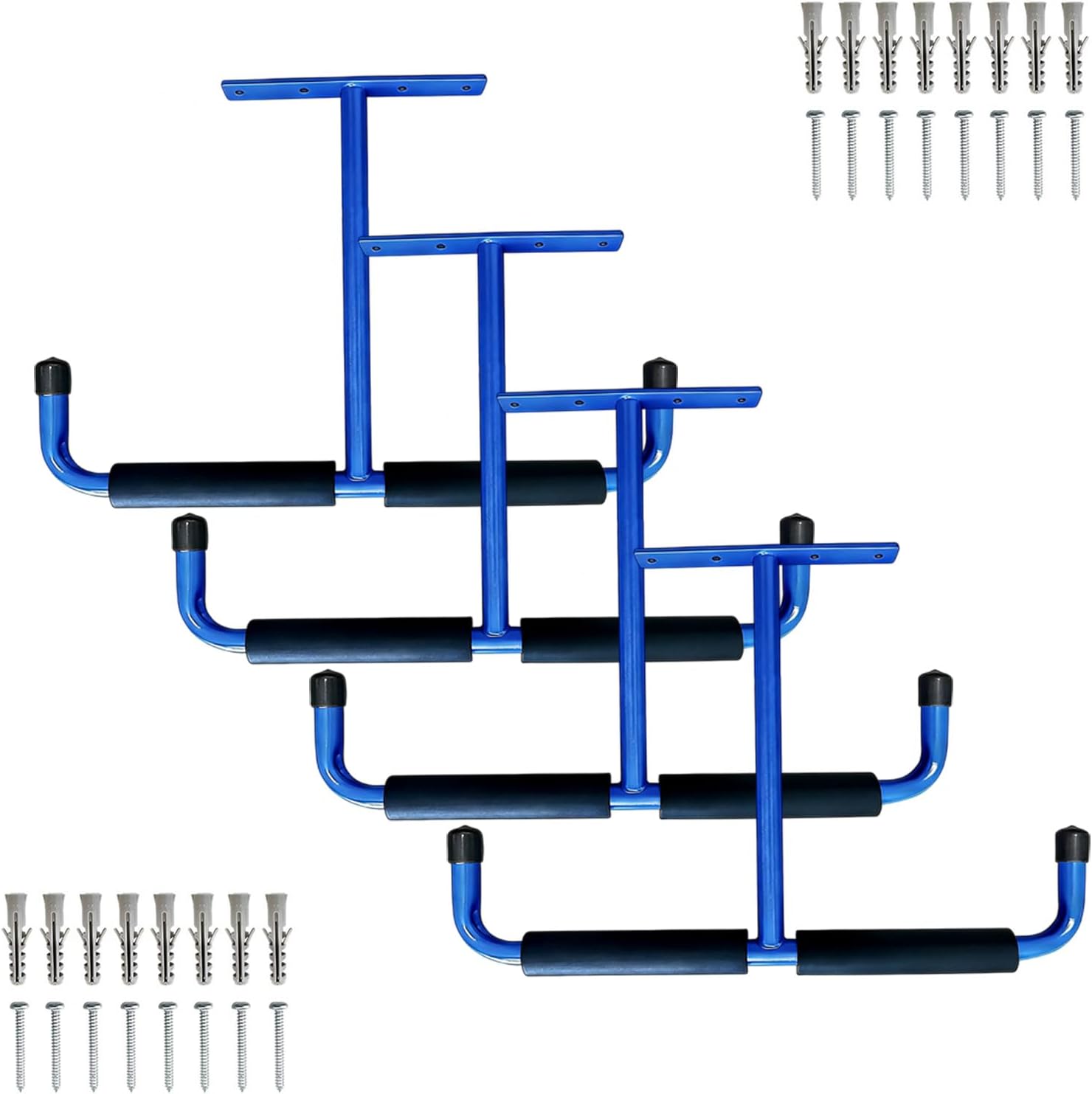 4Pcs T Shaped Overhead Garage Storage Rack Carbon Steel Utility Hangers for Garden Tool Overhead Storage Hook