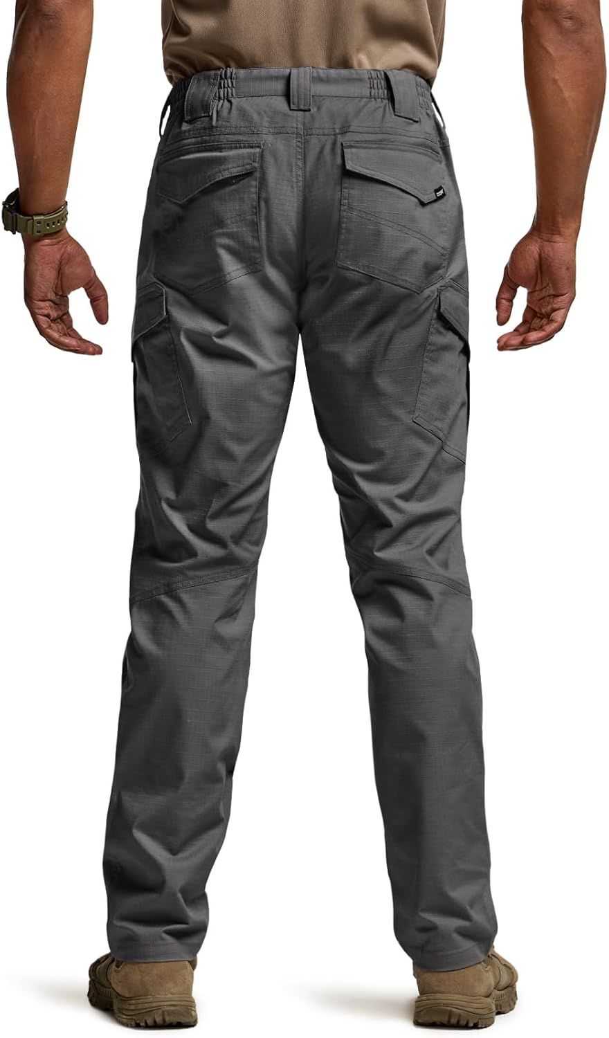 CQR Men's Flex Ripstop Tactical Pants, Water Resistant Stretch Cargo Pants, Lightweight EDC Hiking Work Pants - Image 2