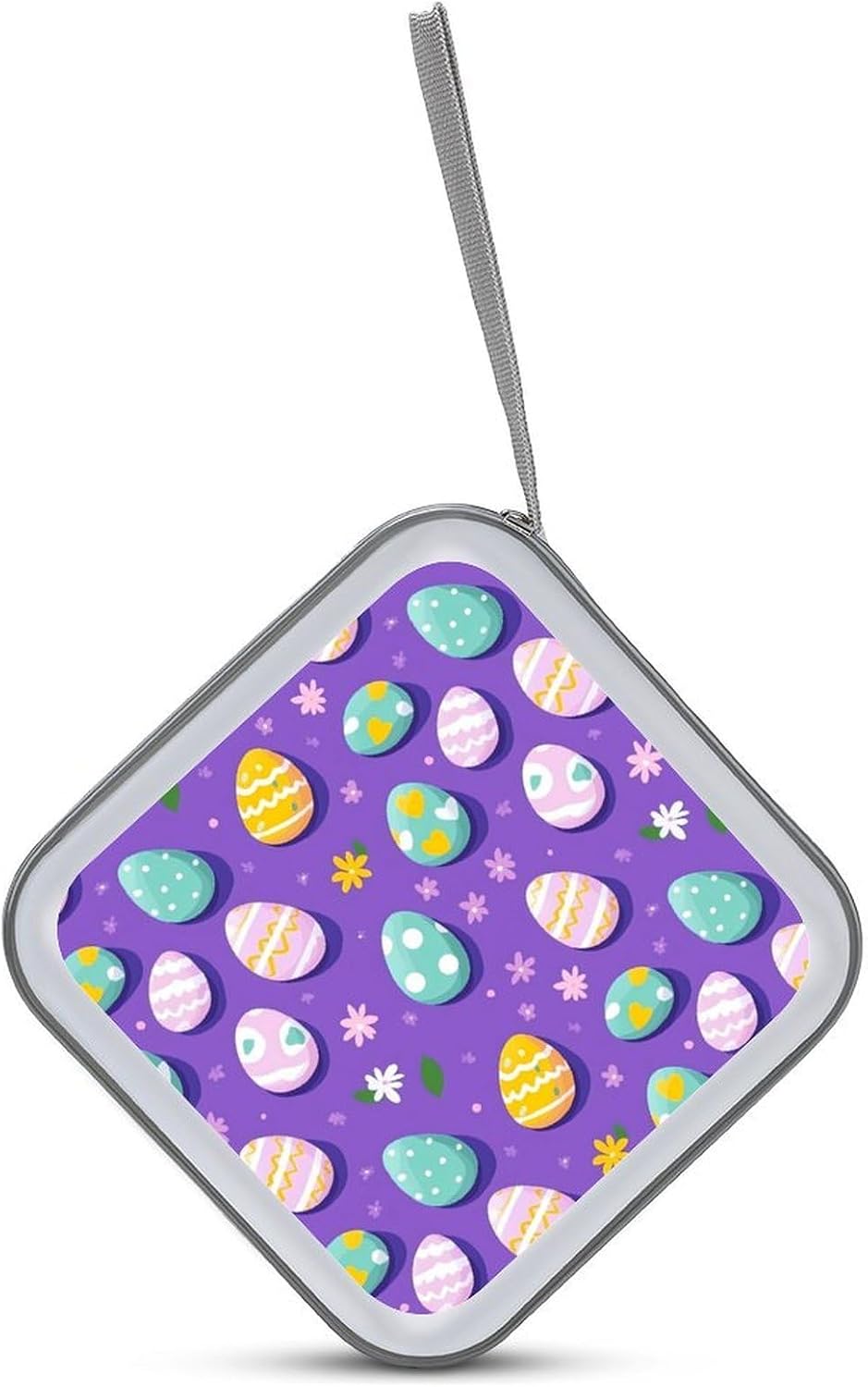 Colorful Easter Eggs Funny CD Case 40 Capacity DVD Storage Holder Portable Disc Wallet Organizer Bag for Home Travel image 3