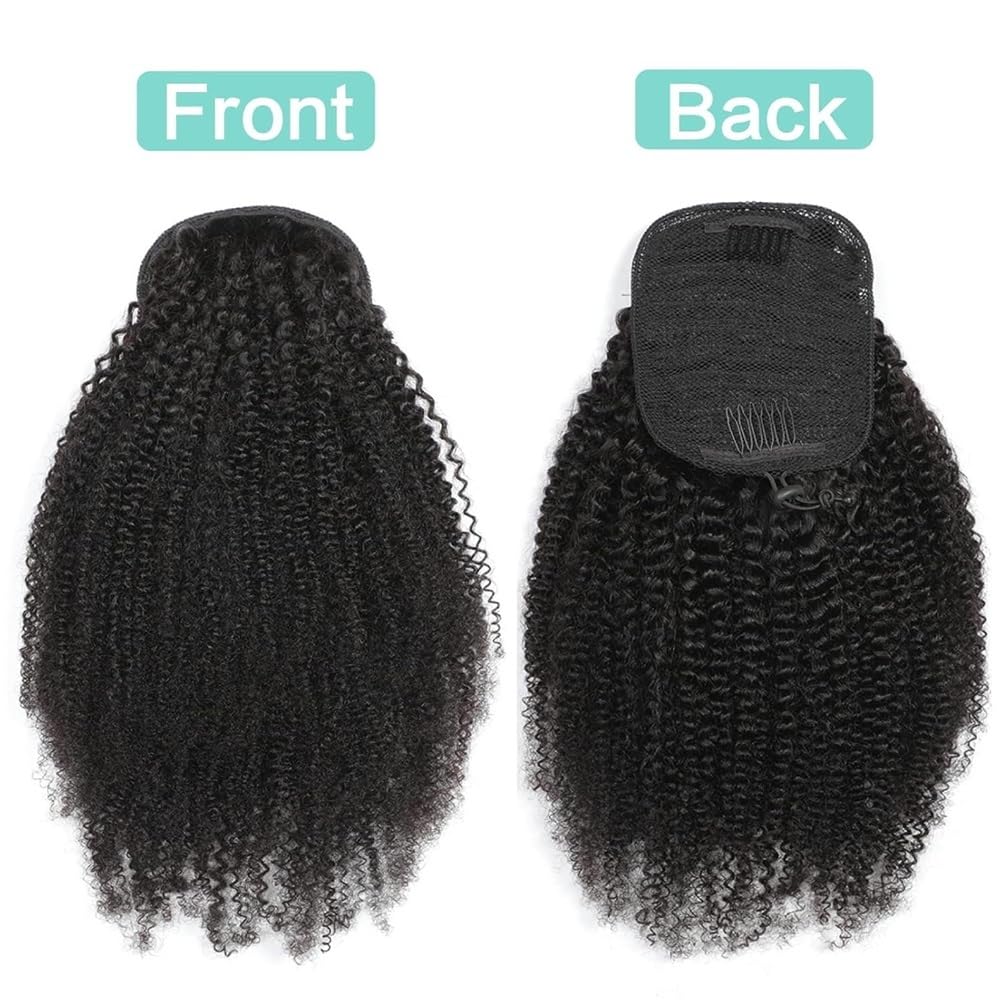 Afro Kinky Curly, kucyk z zapięciem na ściągacz, doczepiany do włosów Remy, kucyk dla kobiet(14inches)