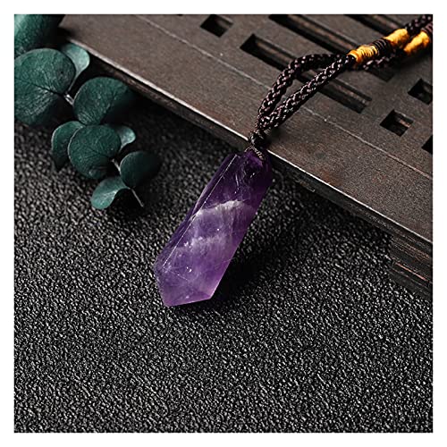 Collier d'améthyste en pierre naturelle brute pour rituel bien-être