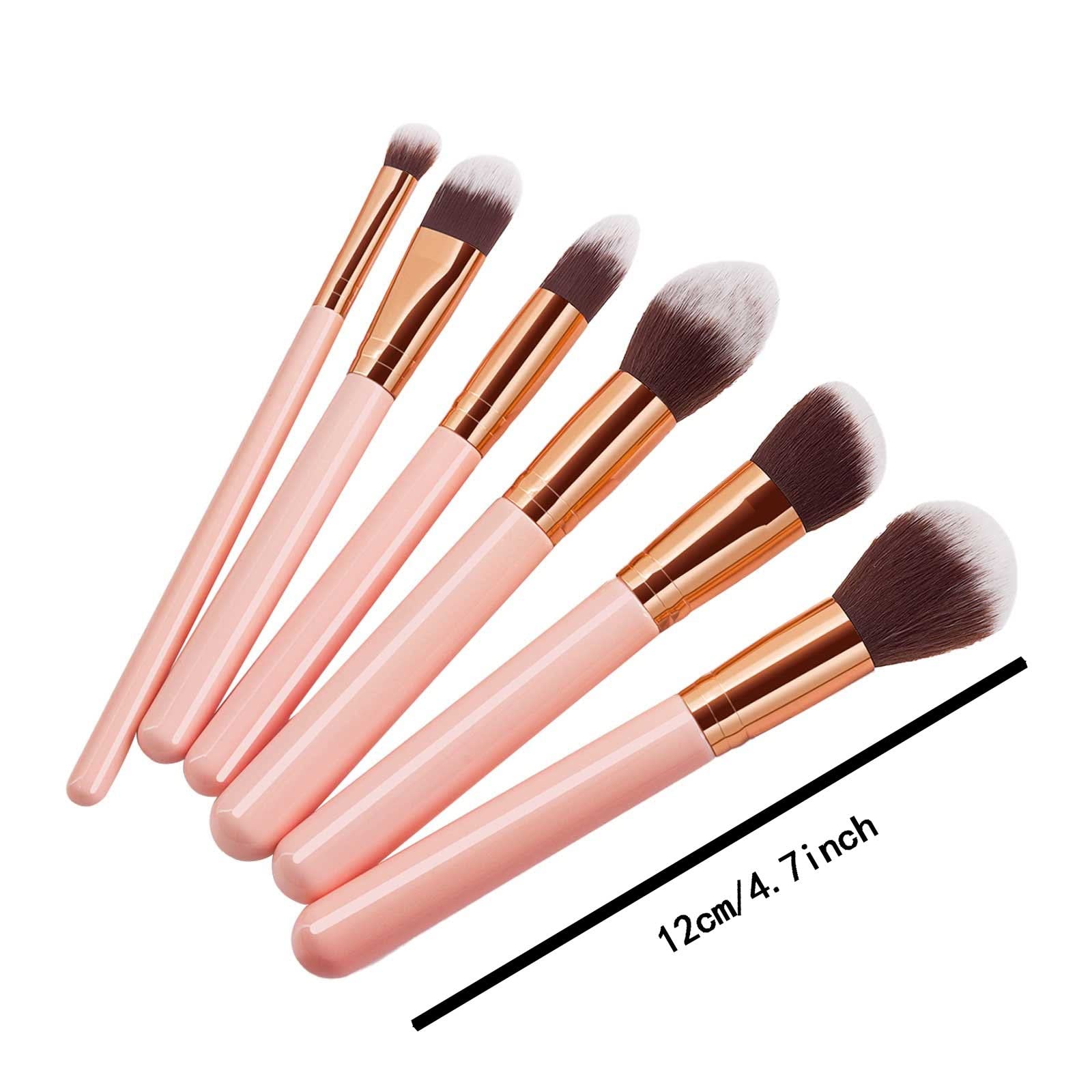 Brocha de maquillaje sintética avanzada, para base de maquillaje, polvos, sombras de ojos, pinceles de maquillaje, cosméticos, para cejas, sombras de ojos, polvos, brillo de labios, paquete de 6 broch