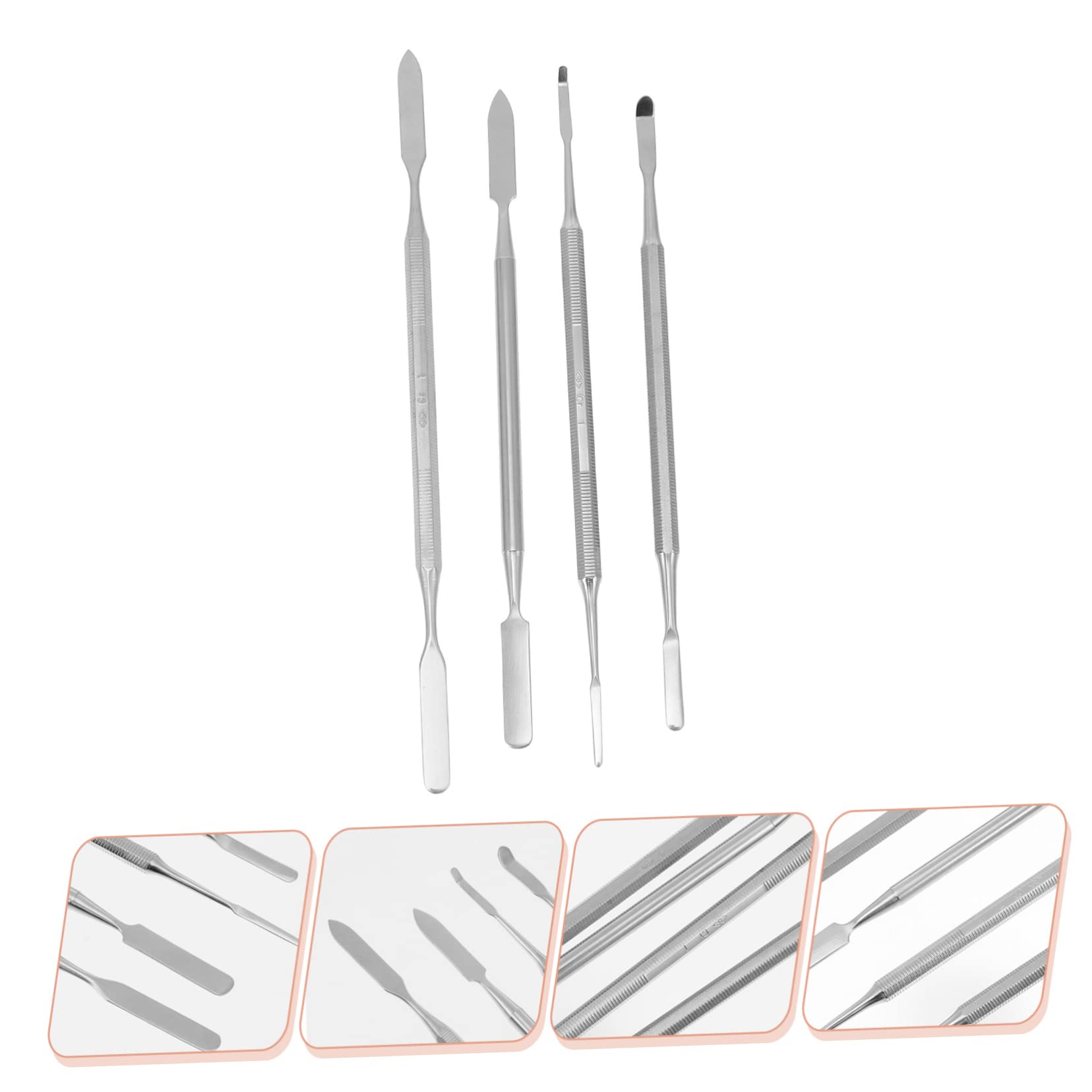 Housoutil 12 Piezas cuchillo de paleta kit de maquillaje espátulas cosméticas varilla de acero inoxidable palo de mezcla de manicura clavo Herramientas de maquillaje cosmético