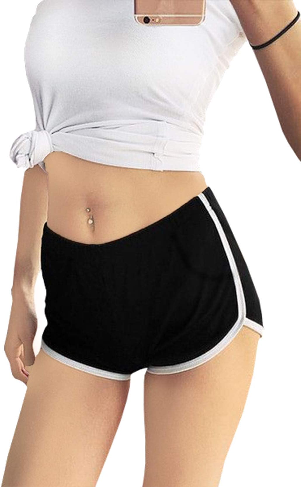 Clossy LondonWomen's/Girls Trim Piping Shorts hot Pants Short Shorts Super Sexy Shorts with White Piping Casual Beach Summer Running Gym Yoga Dance Ladies