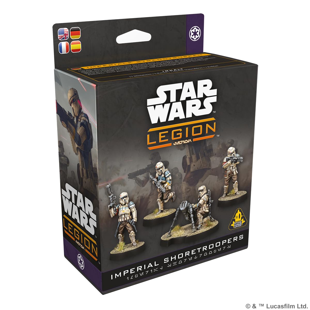 Atomic Mass Games Star Wars Legion Imperial Shoretroopers Rozszerzenie Jednostki 11 Plastikowych Figurek Wsparcie Moździerza DF90 2 Graczy 90 Min