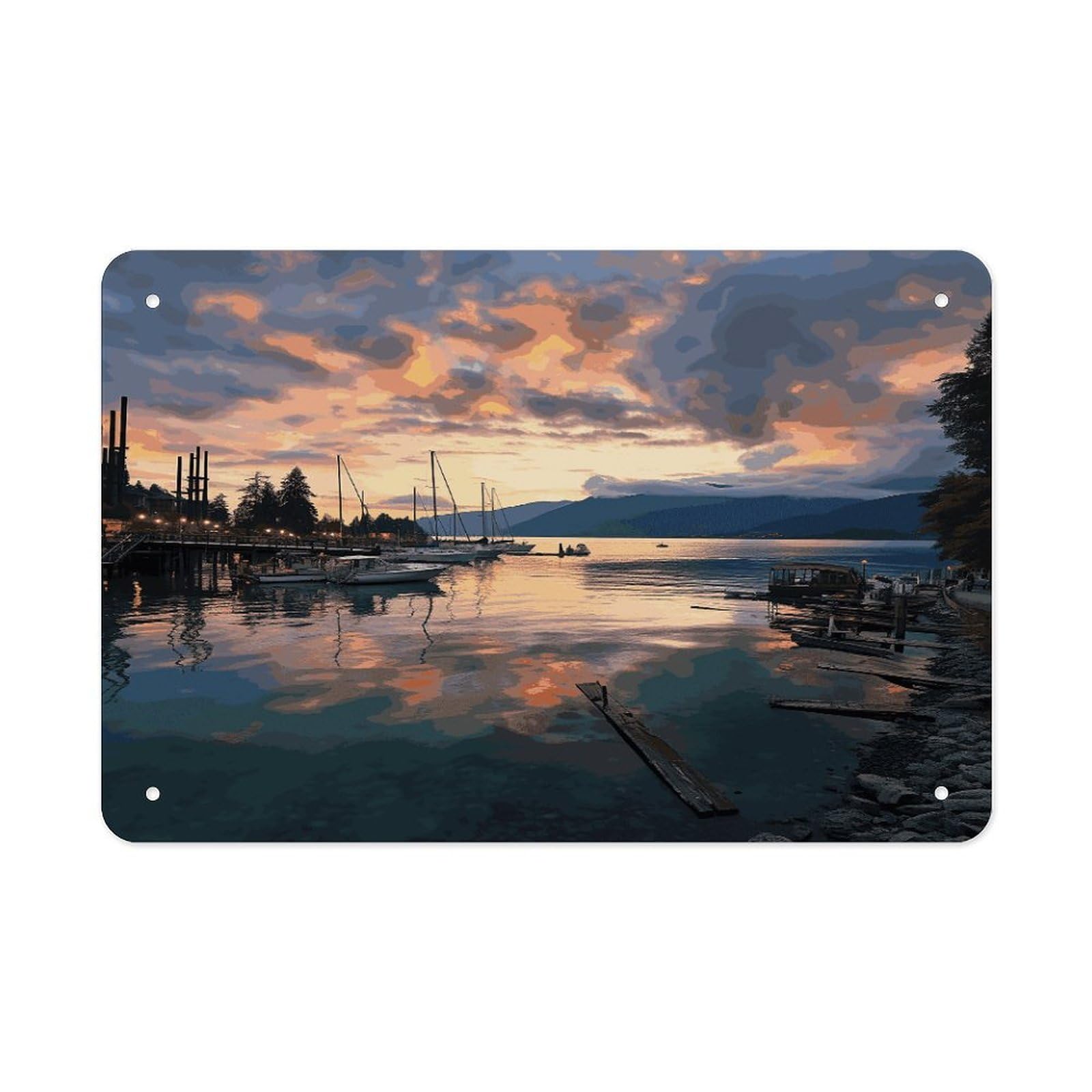 Fodpand Style Evening In Vancouver Wall Art Metal Signs Tin Sign