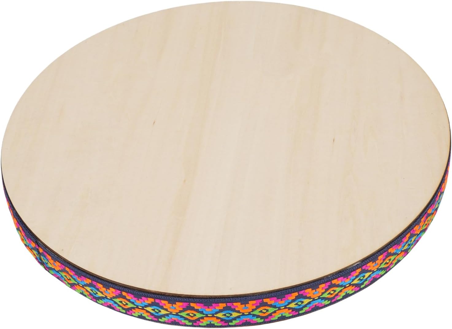 RiToEasysports Wooden Stream Drum Hand Percussion Drum Ocean Sound 12 Inch Tilt for Wavy Sounds Tap for Crashing Waves Rotate for Stream with Colorful Braided Bands for Kids Concert