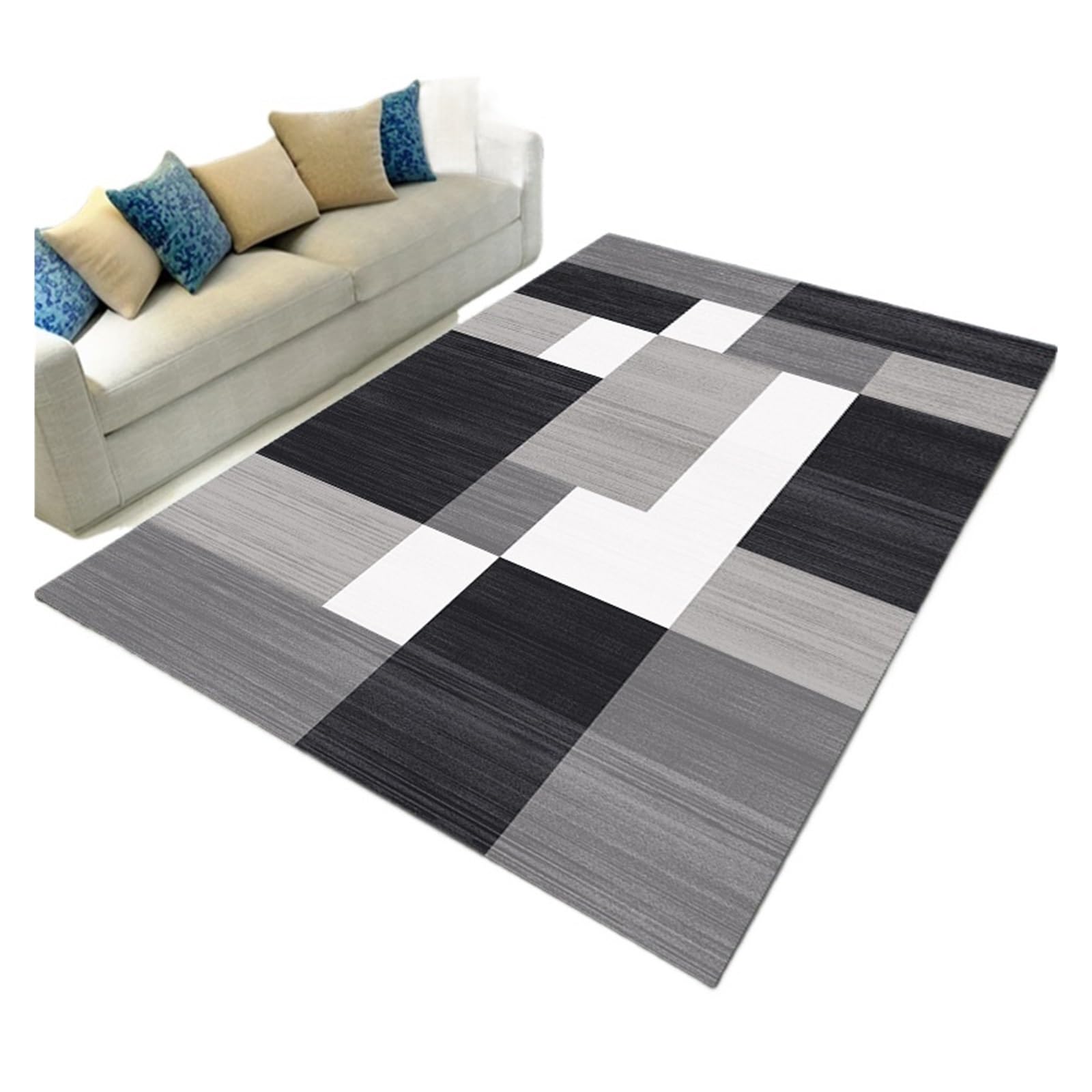 Tapis de salon 200x300cm grand format pour protéger le sol sous le canapé et les tables