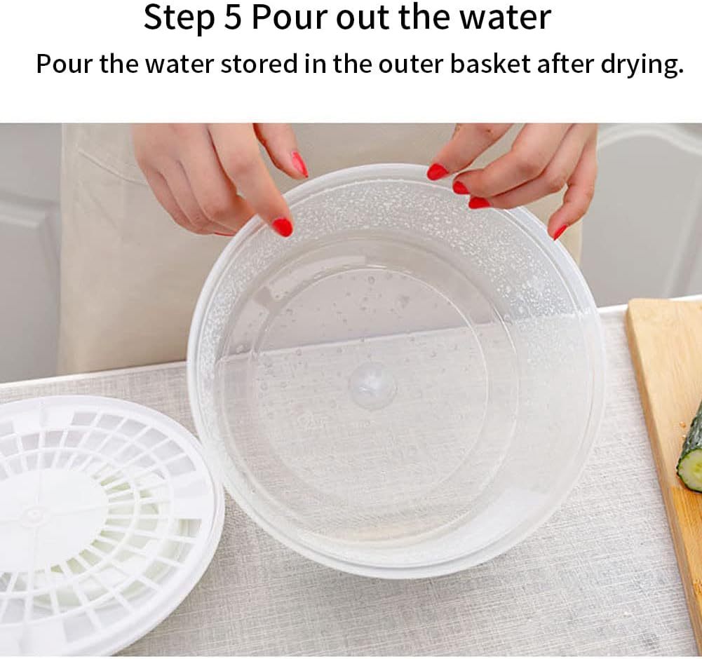 Large Salad Spinner - Vegetable Washer Fruit Vegetable Bowl with - Large Capacity Dryer with Double Layer, Multi-Use Dehydrator Drainer for Fresh, Crisp, Clean Salad and Produce