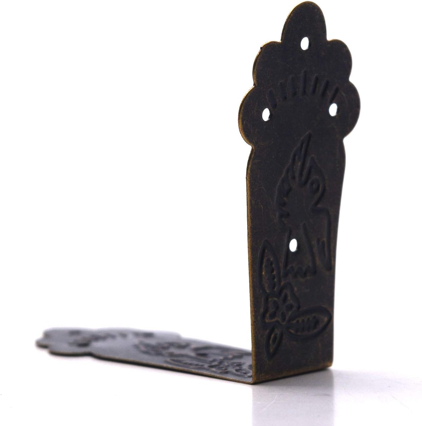 Mcredy 10 PCS Corner Guard Antique Decorative Box Corners 2.7x2.7x1.2 Retro Bronze Right Angle Bracket with Screws for Chair,Table,Door