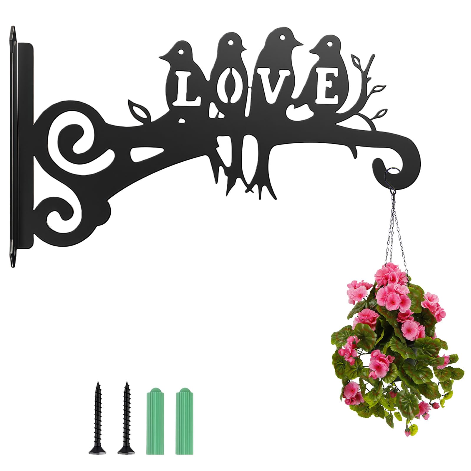 AWSOLAR Metal Blumenampel Halterung, Robuste Wandhaken Blumenampel