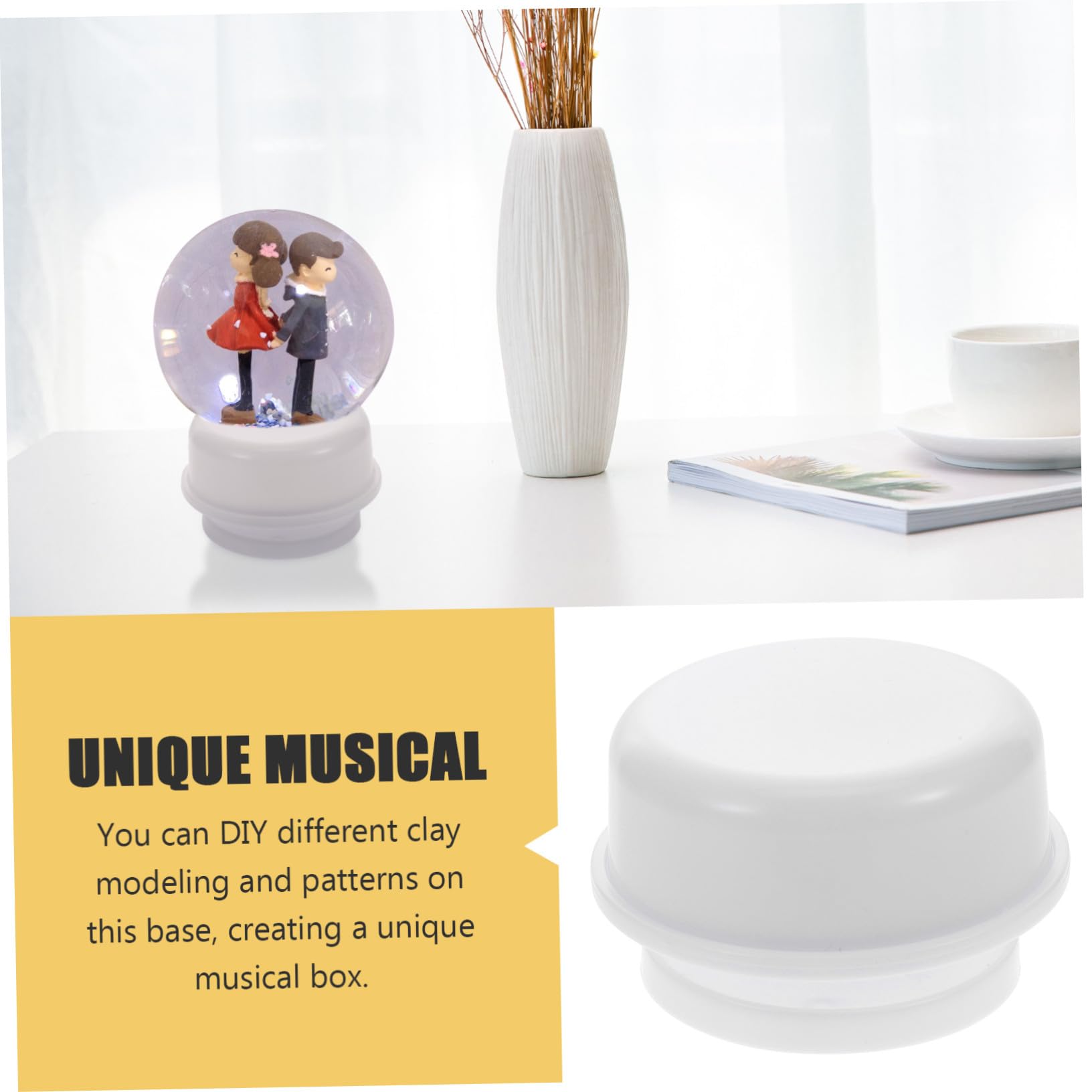 VICASKY 6 Pezzi Base Musicale Rotonda per Carillon da Te Meccanismo Accessori per Decorazioni in Argilla