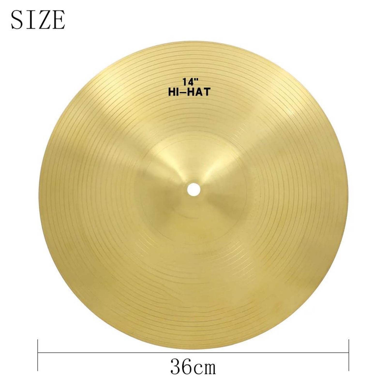 Ensemble De Batterie 8/10/12/14/16 Pouces Cymbales En Laiton Accessoires De Percussion Charleston Pièces D'instruments De Musique(14 Inch)