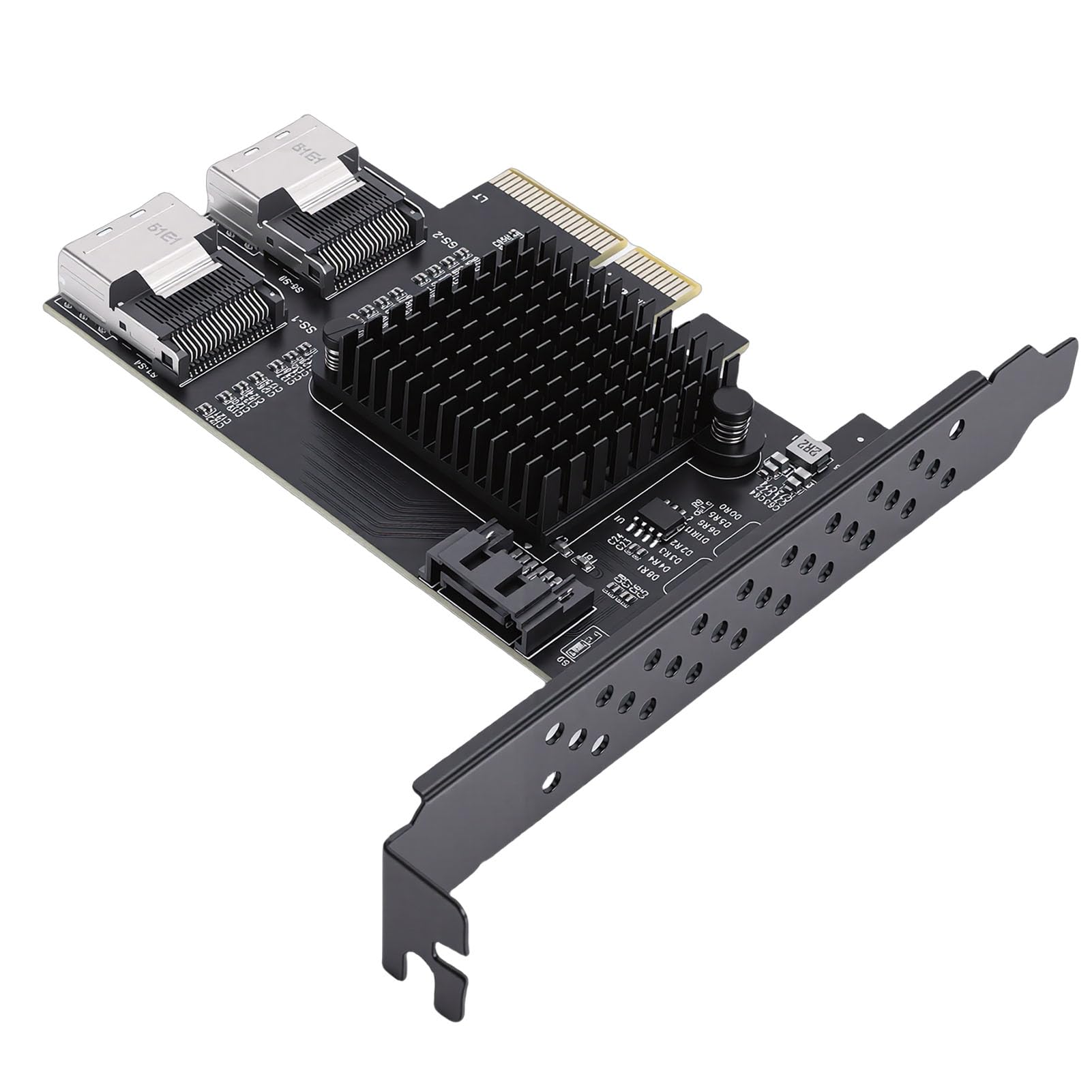 Scheda PCIe a con 9 Porte, Scheda con Chip RTL9101, con velocità di Trasferimento da 6 Gbps con compatibilità, Ideale per NAS, PC e Espansione Server