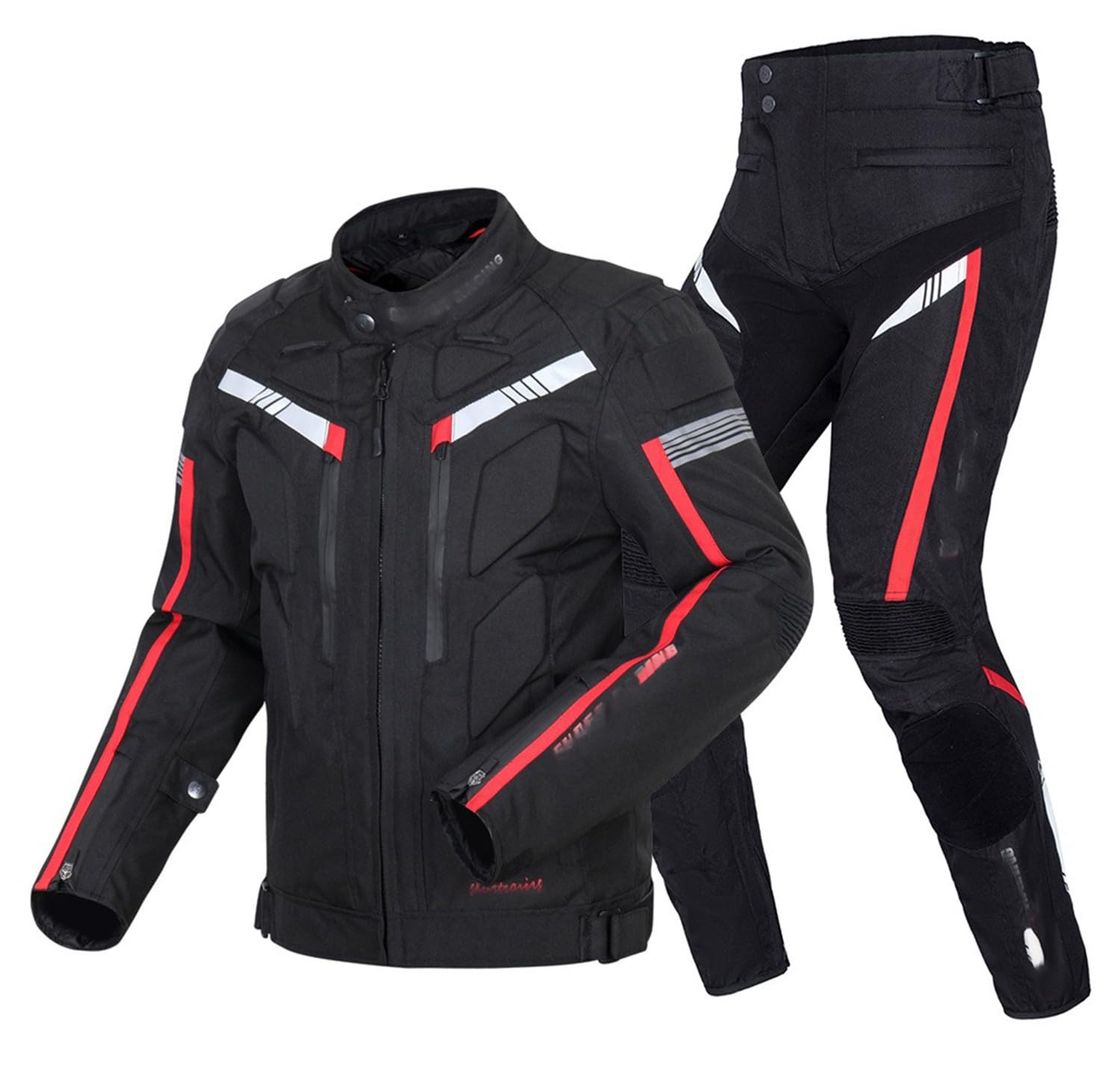 BLUEZY Wasserdichter Motorradanzug Für Herren, Motorradkombi, Motorradjacke Und -Hose Mit CE-Protektoren Motorrad Abnehmbare Rüstung Schutzkleidung Herren, Motorrad Spotlich B,XL