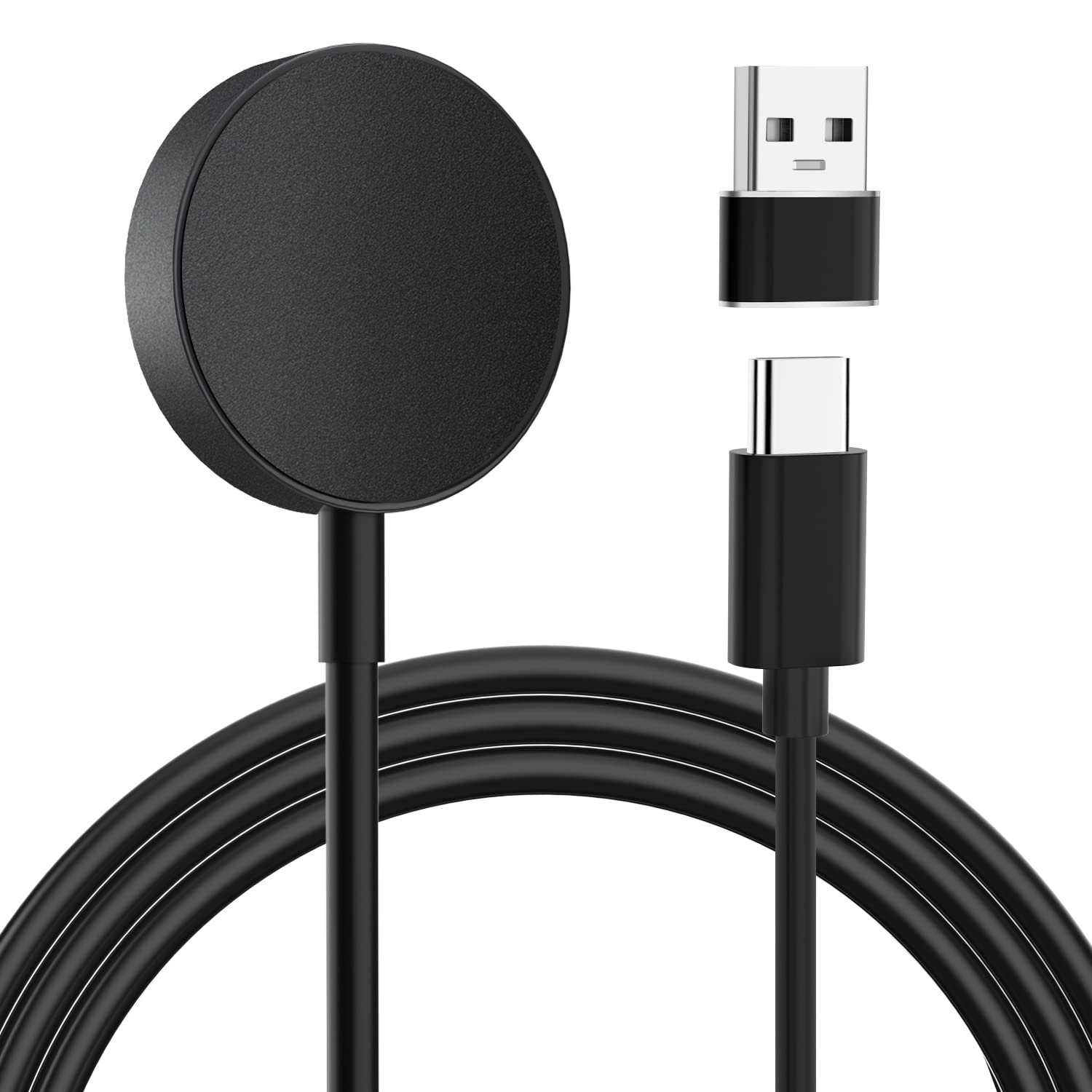 Aluminium Alloy USB C Charger,Compatible with Samsung Galaxy Watch 8/7/6/6 Classic 5/5 Pro / 4/4 Classic / 3 / Active 2 / Active Wireless Charging Cable -100CM