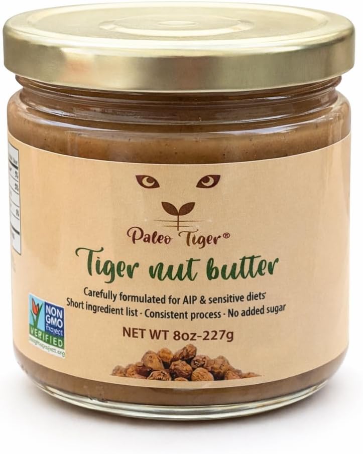 PALEO TIGER | ORIGINAL Tiger nut butter | AIP and Paleo compliant | Nut free high prebiotic butter | No sugar added | Whole 30 | Low food map | 8 ounces