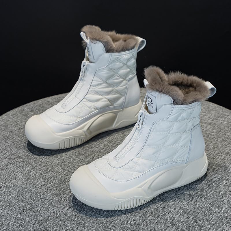 MEIION Swisszauber - Schneestiefel wasserdicht Winterstiefel Damen Wasserdicht und Spritzwassergeschützt mit Kunstpelz-Futter, Rutschfeste Sohle für Draußen Trekking und Wandern