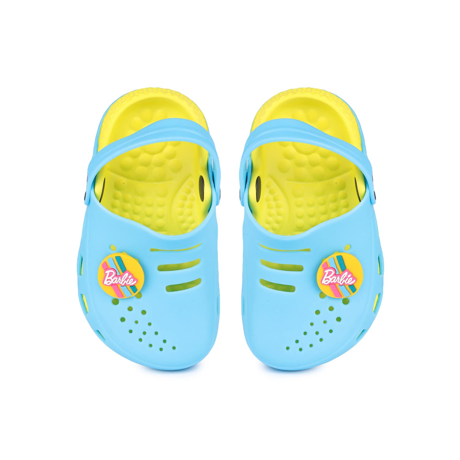 toothlessBarbie Kids Girls Sky/Yellow Clogs